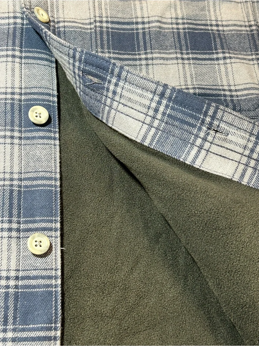 Eddie Bauer Blue and Gray Plaid Lightweight Shirt Jacket